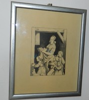 Antique copper engraving in elegant new frame