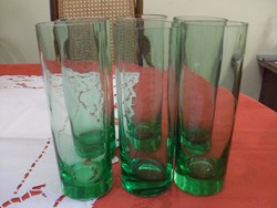 Zöld üveg csőpohár készlet 6 db egyben