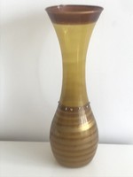 Murano vase painted by hand with golden paints, 20 cm high