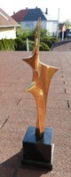Abstract copper sculpture - marked (good luck?)