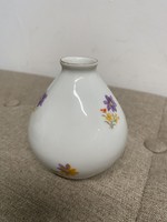 Hollóházi Virágos Kis Porcelán Váza A11