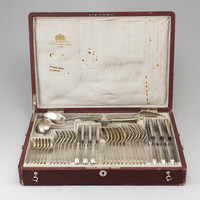 Antique, j.C klinkosch Viennese silver cutlery set 6.Sz, 1900