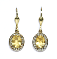 Gerry Weber 14 kr.arany fülbevaló  gyémántokkal-citrinnel
