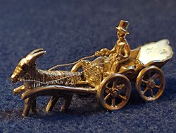 Dutch silver miniature goat carriage