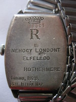 Lord Rothermere Cserkész Art Deco Ezüst Karóra 'Nehogy Londont elfeledd London 1929" Ritka!!!!