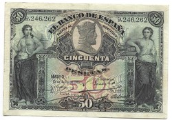 50 peseta 1907 Spanyolország