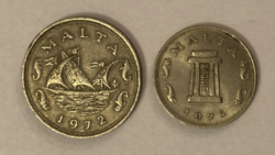 Malta 10 cents 1972, 5 cents 1976 (101)