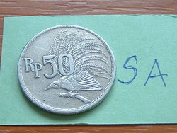 Indonesia 50 rupees 1971 large bird of paradise sa