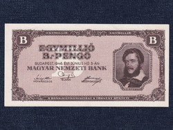 1 millió B.-pengő 1946 NYOMDAHIBA HÁTOLDALDALON ÁTÜTŐ TINTA (id60525)