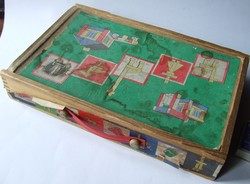 Régi, retró kelet-német építőjáték, fakocka, fajáték, építő kocka eredeti dobozában-anno 36,-Ft volt