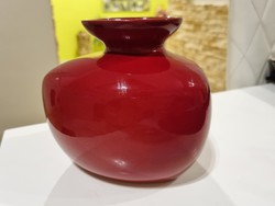 Zsolnay Porcelán ökörvér mázas váza