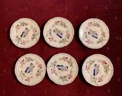 Zsolnay pillangós kis tányérkák, 6 db, hibátlanok