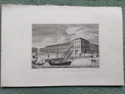 The national stock exchange is located in Lisbon. Original steel engraving 1820
