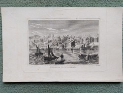 LISSABON vor dem Erdbeben. Eredeti acelmetszet  1820