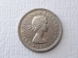6 Pence 1957 coin - British, English 6 pence 1957 fid. Def, elizabeth ii dei gratia regina
