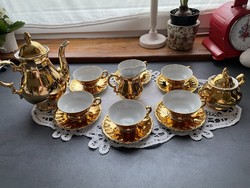 GKC Bavaria, 24 karátos arannyal bevont 6 személyes porcelán kávéskészlet