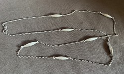 Special long silver necklace