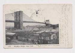 Old Postcards - Régi Képeslapok - U.S.A. - Brooklyn Bridge - New-York. feladás éve 1904.