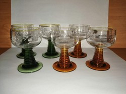 Set of glasses with colored bases 6 pcs (0-1)