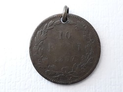 10 Bani 1867 érme - Román 10 bani 1867 külföldi pénzérme