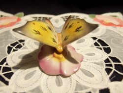 Retro Drasche porcelán pillangó virágon