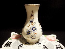 Zsolnay búzavirág mintás porcelán váza 18 cm magas