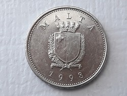 10 Cents 1998 coin - Maltese 10 cents 1998 foreign coin