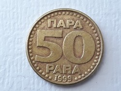 50 Para 1999 érme - Jugoszláv 50 para 1999 külföldi pénzérme