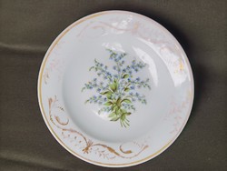 LEÁRAZTAM!!! Antik biedermeier kézzel festett porcelán nefelejcses tányér Schlaggenwald