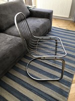 Retro metal, chrome chairs