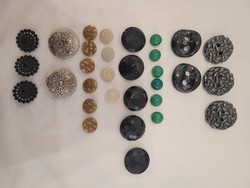 Old, retro buttons, clip-on earrings