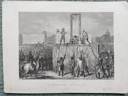 Hinrichtung ludwig xvi. (Execution of Louis 14) .Original engraving of steel