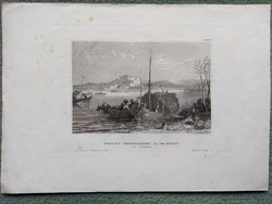 Festung PETERVARDEIN AN DER Donau (Sirmium)  eredeti Acelmetszet. 1835 Kiado: Hilburghausen