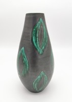 Retro váza, magyar iparművészeti kerámia, 23 cm magas, jelzett D