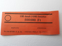 Banknote ribbon 5000 ft - 100 pieces of retro, old 5000 forint banknote red