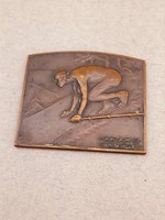 Lajos Berán: bronze plaque of the Hungarian ski association