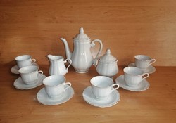 Arany szélű Zsolnay jellegű porcelán kávéskészlet (K)