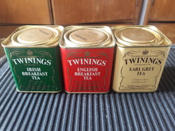 3 db retro Twinings tea pléh doboz/fém tea doboz (100 gr)