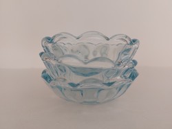 Régi kék üveg desszertes tálka 3 db