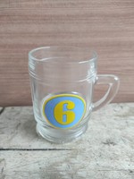 6-os számú üveg bögre, retro óvodás jeles csésze ovis gyerek pohár