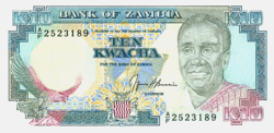 Zambia 10 Kwacha 1989-1991 UNC
