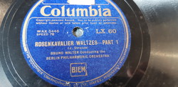 BRUNO WALTER DIRIGÁL  GRAMOFON LEMEZ SELLAK 78 - AS RPM - COLUMBIA