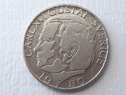 1 Krona 1980 érme - Svéd 1 KR korona 1980 För Sverige I Tiden, Carl XVI Gustaf Sverige külföldi pénz