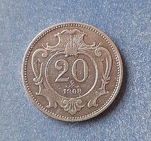 Austria - 20 hellers 1908