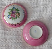 Ritka Herendi rózsaszín - virágos bonbonier 1955 - 1 FORINTRÓL NINCS MINIMÁL ÁR!