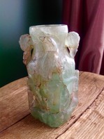 Antik kínai faragott fluorit jáde váza