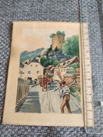 Antik akvarell 1917