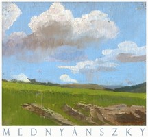 Mednyánszky László Tájkép felhőkkel 1890, művészeti plakát, nyári mező kék égbolt