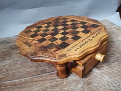 Fiókos handmade sakk asztalka