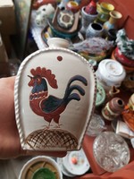Beautiful rooster bird bottle, water bottle in village peasant decoration